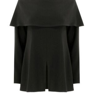 Tom & Linda Platte Black Matte Crepe Off-The-Shoulder Blouse Size 12